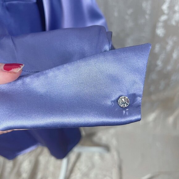 SOLD Vintage Randolph Duke Silk Purple Reversible Blouse Women's Size 18W - Picture 5 of 10